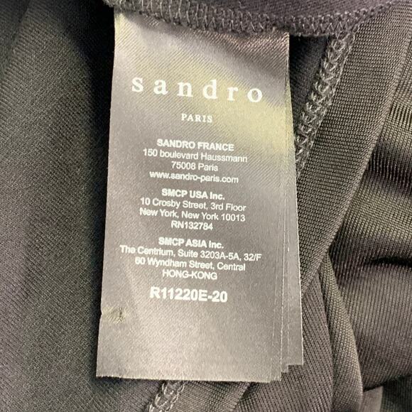 SANDRO Size S Black Viscose Blend Sleeveless Wrap Maxi Dress - Picture 7 of 9